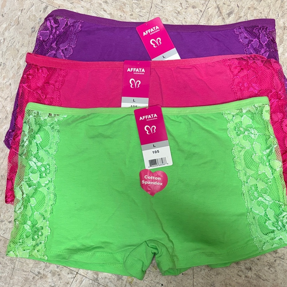 Women's Lace Accent Panties - Green, Pink, Purple